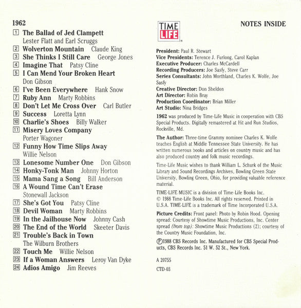 Country USA 1962 (CD) | Near Mint (NM) Near Mint (NM) - COUNTRY / USED *NEAR MINT*