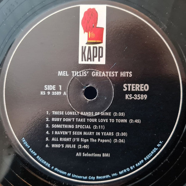 Mel Tillis' Greatest Hits (VINYL) | Near Mint (NM) Excellent (EX) - COUNTRY / USED *NEAR MINT*