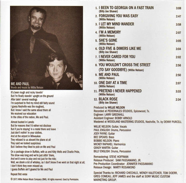 Willie Nelson - Me & Paul (CD) | USED - COUNTRY / USED *NEAR MINT*