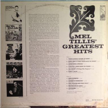 Mel Tillis' Greatest Hits (VINYL) | Near Mint (NM) Excellent (EX) - COUNTRY / USED *NEAR MINT*