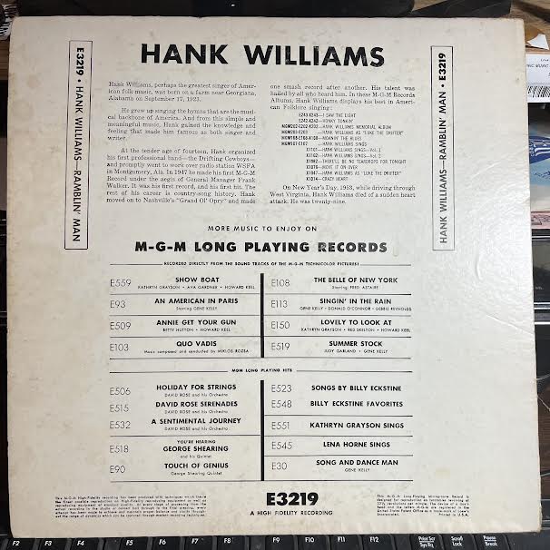 Ramblin' Man (VINYL) | Very Good Plus (VG+) Excellent (EX) - COUNTRY / USED *VERY GOOD+*
