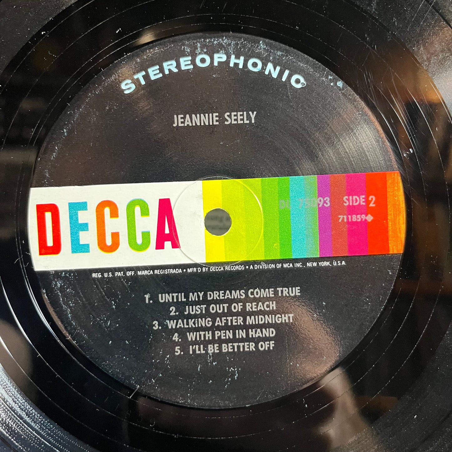 Jeannie Seely (VINYL) | Very Good Plus Plus (VG++) Very Good Plus (VG+) - COUNTRY / USED *VERY GOOD++*