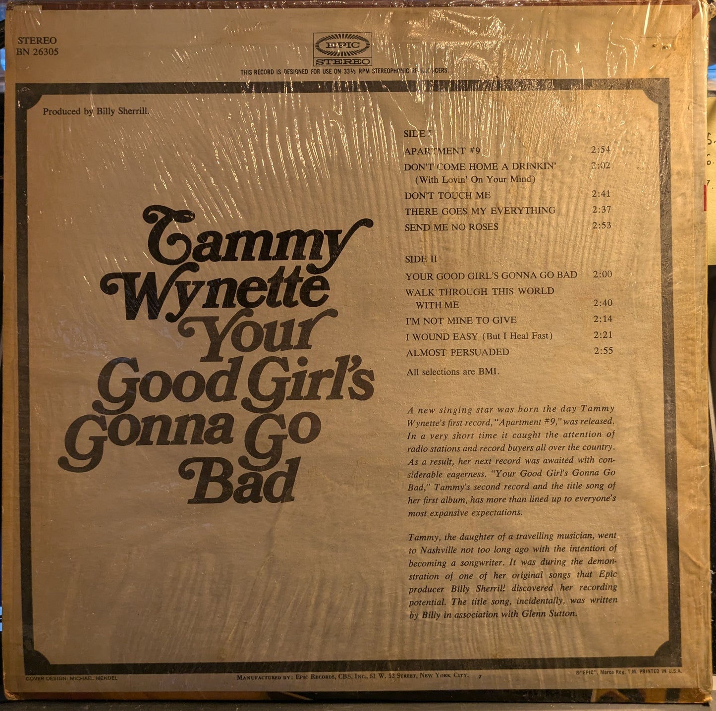 Your Good Girl's Gonna Go Bad (VINYL) | Very Good (VG) Excellent+ (EX+) - COUNTRY / USED *VERY GOOD*