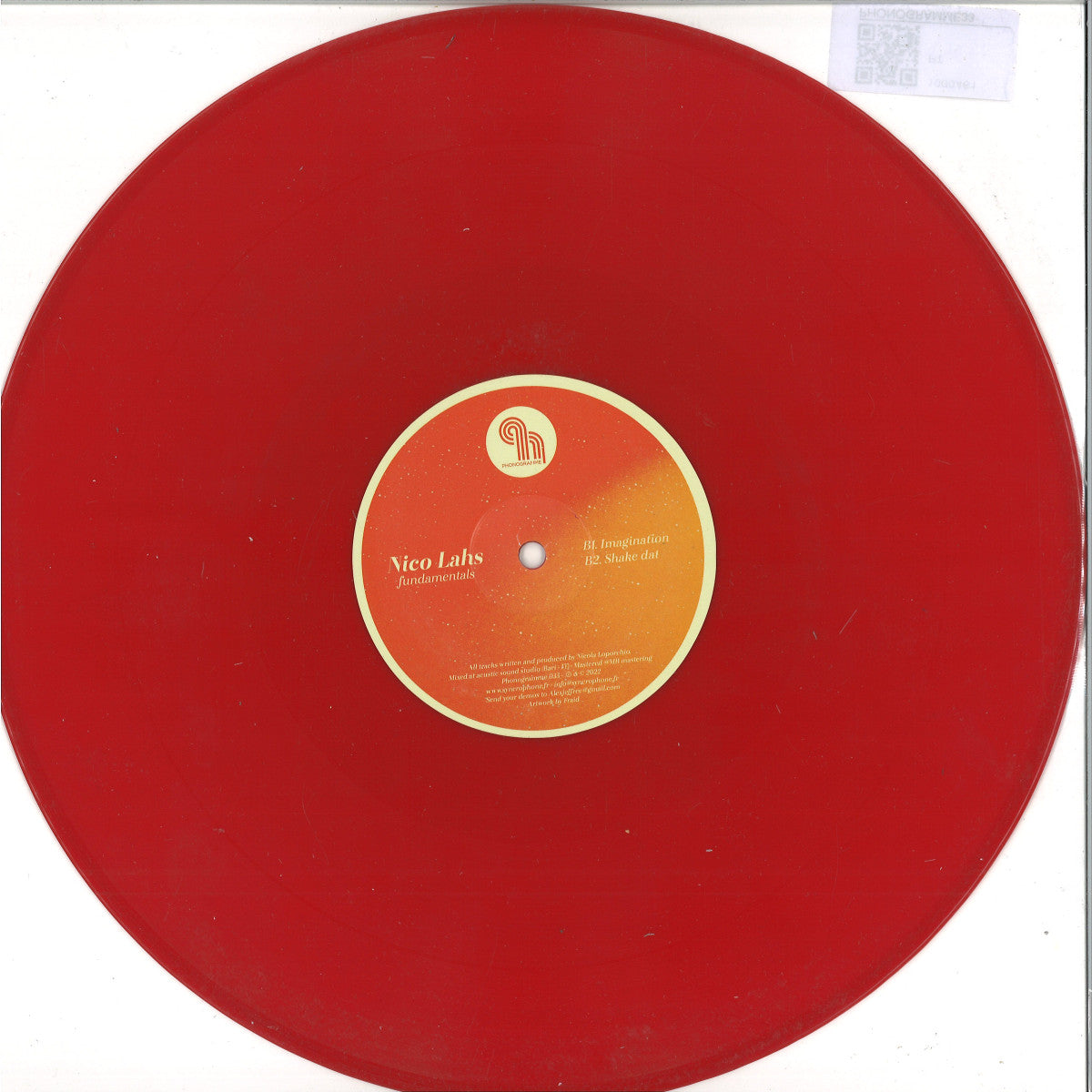 Nico Lahs - Fundamentals (RED VINYL 12" Phonogramme) | NEW - DEEP HOUSE *NEW/COLOR*