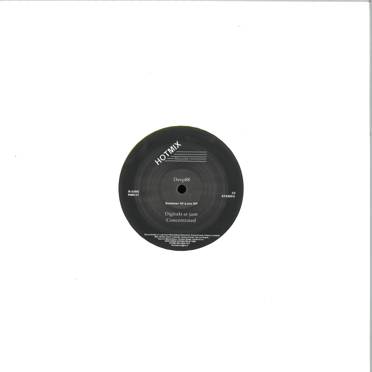 Deep88 - Summer Of Love (YELLOW VINYL 12" HotMix) | NEW - DEEP HOUSE *NEW/COLOR*