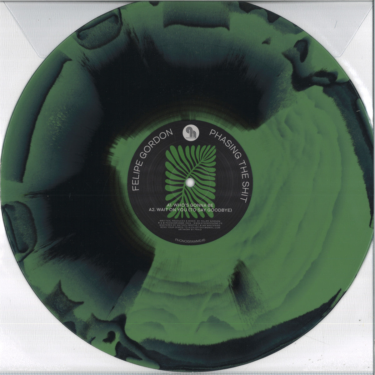 Felipe Gordon - Phasing The Shit (GREEN MARBLED VINYL 12" Phonogramme) | NEW - DEEP HOUSE *NEW/COLOR*