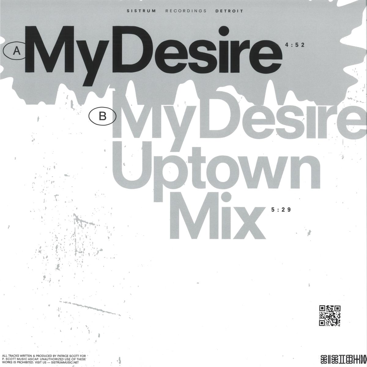 Patrice Scott - My Desire (VINYL 12" Sistrum SIS034) | NEW Mint (M) Mint (M) - DEEP HOUSE *NEW*