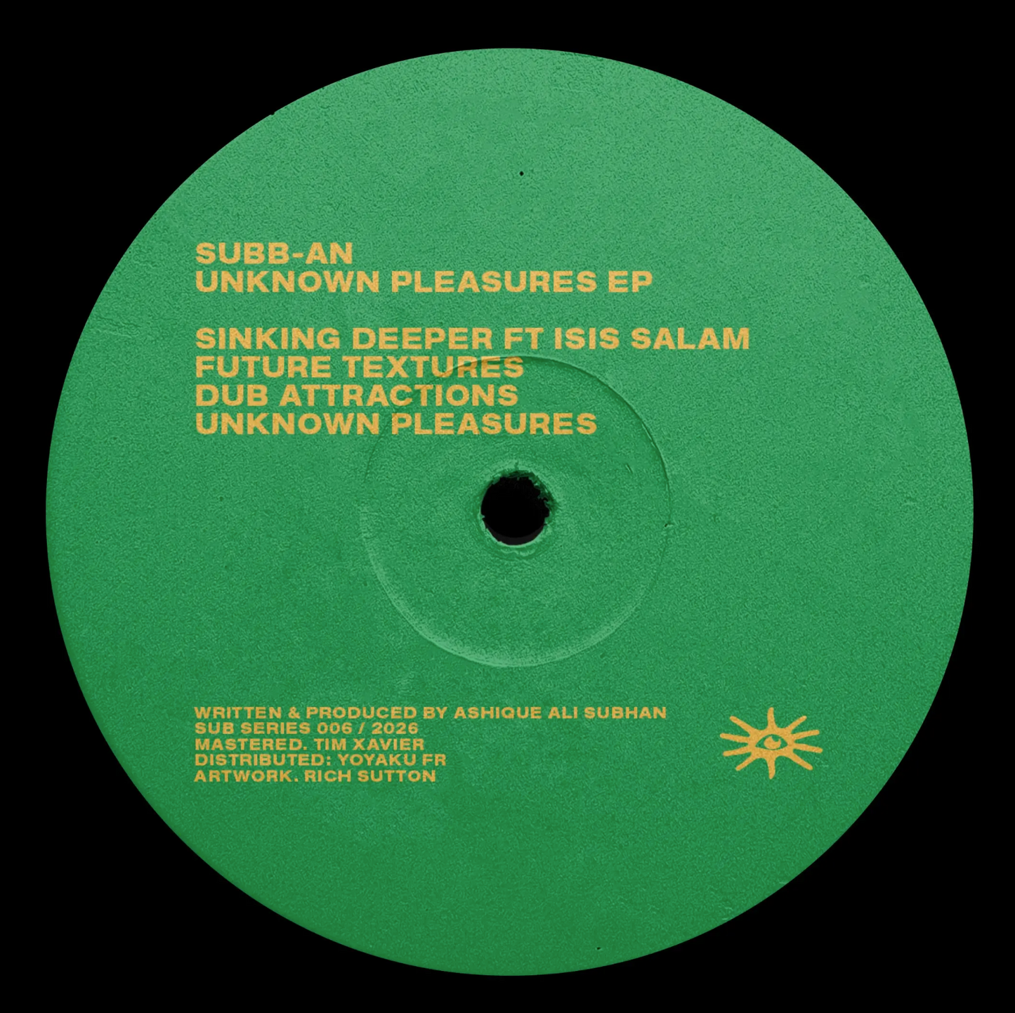 Subb-an - (PRESALE 6/22/26) Unknown Pleasures EP (VINYL) | Mint Mint - DEEP HOUSE *NEW*
