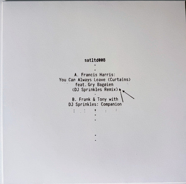Francis Harris - You Can Always Leave (Curtains) (DJ Sprinkles Remix) / Companion (VINYL 12") | NEW - DEEP HOUSE *NEW*