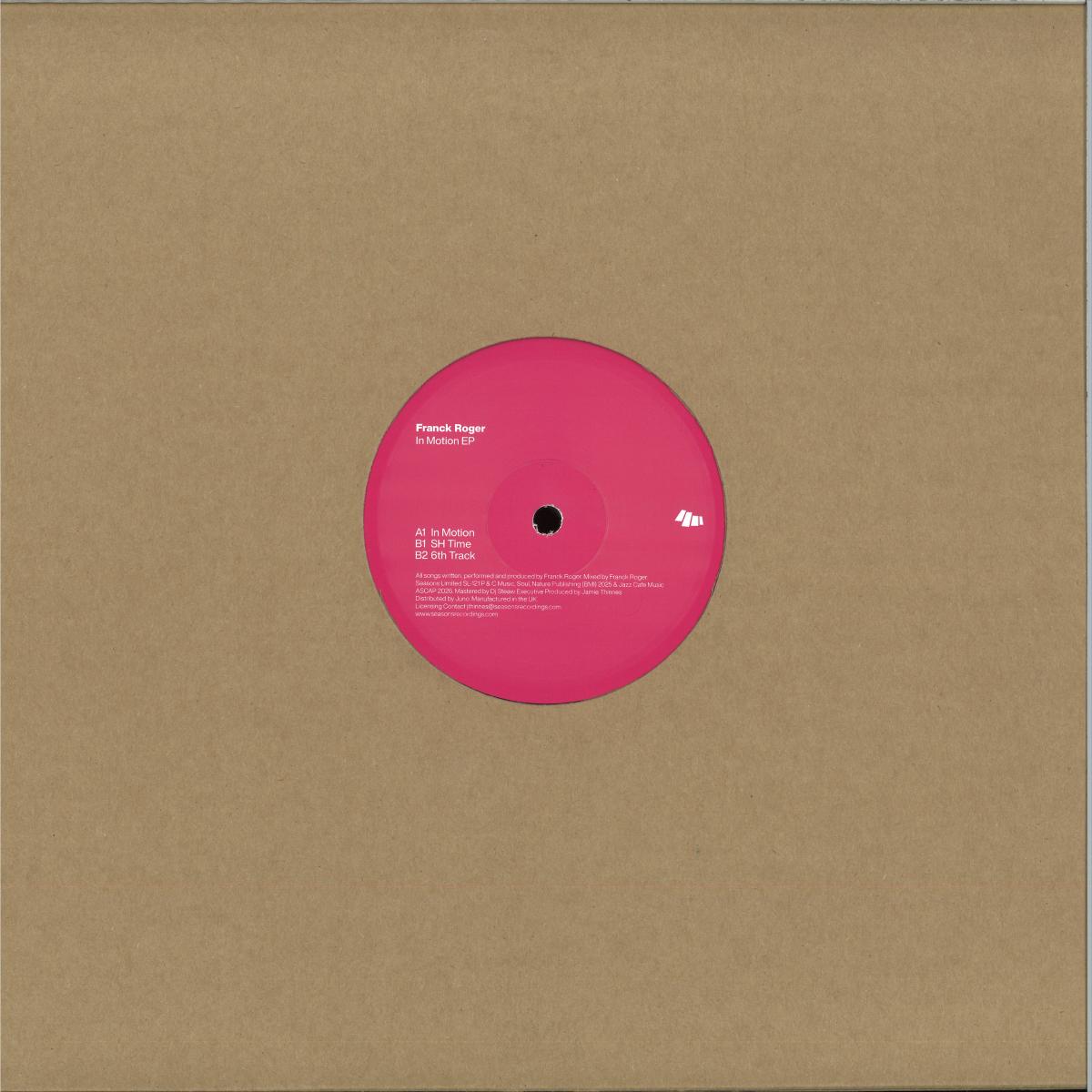 Franck Roger - In Motion (VINYL 12" Seasons Limited) | NEW - DEEP HOUSE *NEW*