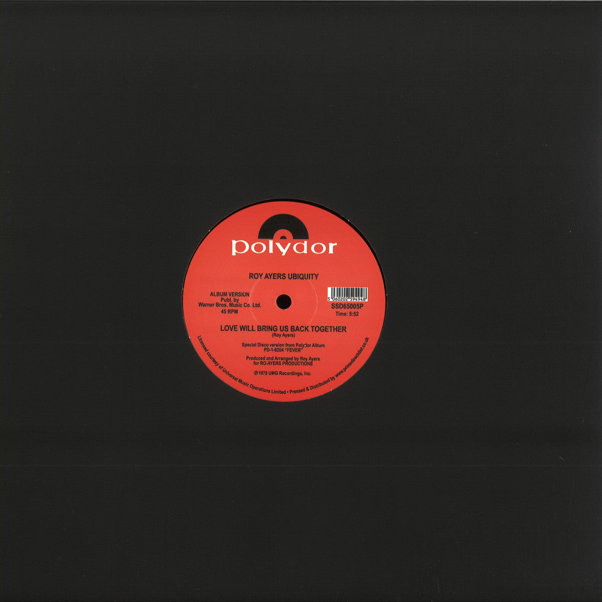 Roy Ayers Ubiquity - Running Away / Love Will Bring Us Back Together (VINYL 12" South Street Disco SSD65005P) | NEW Mint (M) Mint (M) - DISCO/FUNK *NEW*