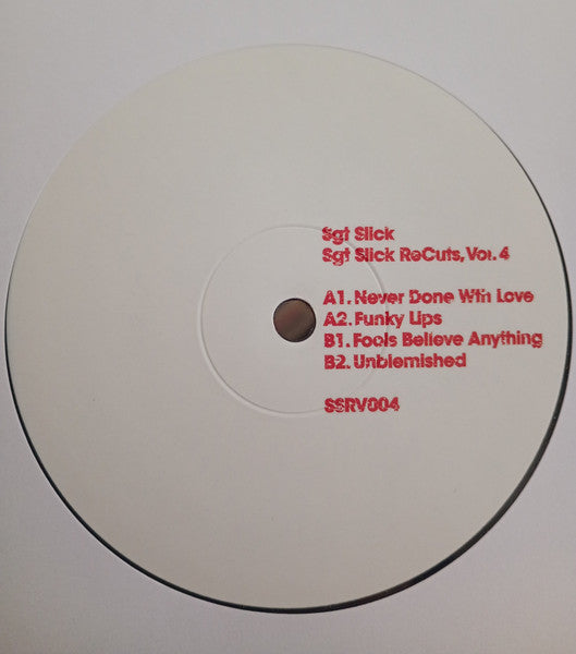 Sgt Slick ReCuts Vol. 4 (VINYL) | Mint (M) Generic - DISCO *NEW*