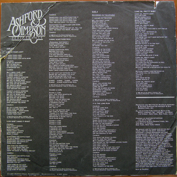 Ashford & Simpson - Performance | Near Mint (NM) Excellent (EX) - DISCO / USED *NEAR MINT*