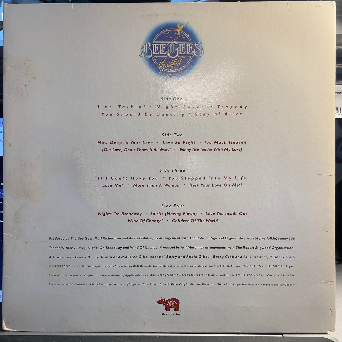 Bee Gees Greatest (VINYL) | Very Good (VG) Excellent (EX) - DISCO / USED *VERY GOOD*