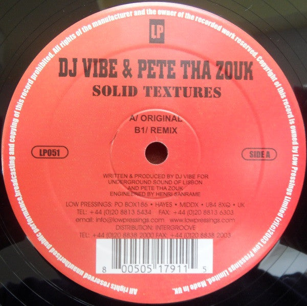 Solid Textures | Good (G) Generic - TECH HOUSE / USED *GOOD*