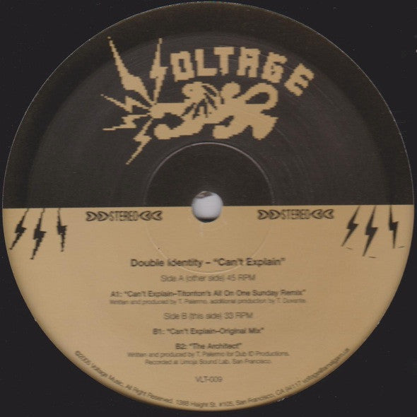 Double Identity Can't Explain Voltage Music 12" Mint (M) Mint (M)