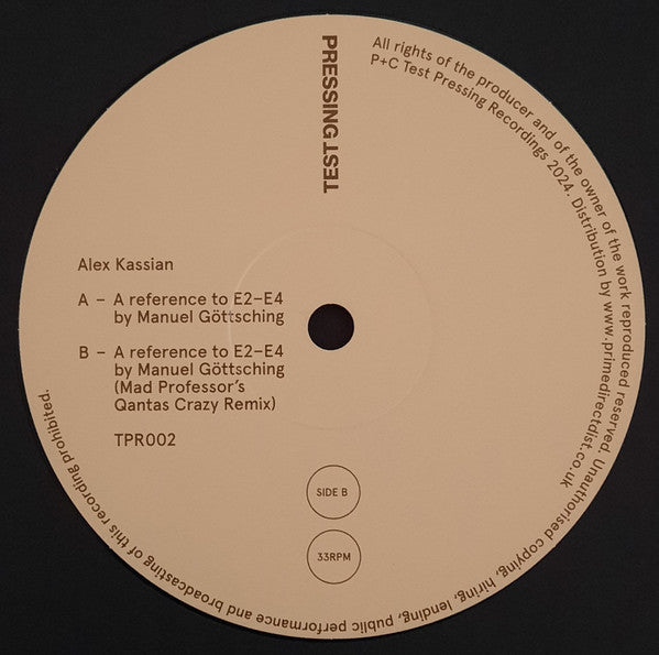 E2-E4 - A Reference To E2-E4 By Manuel Göttsching | Mint (M) Near Mint (NM) - DOWNTEMPO *NEW*