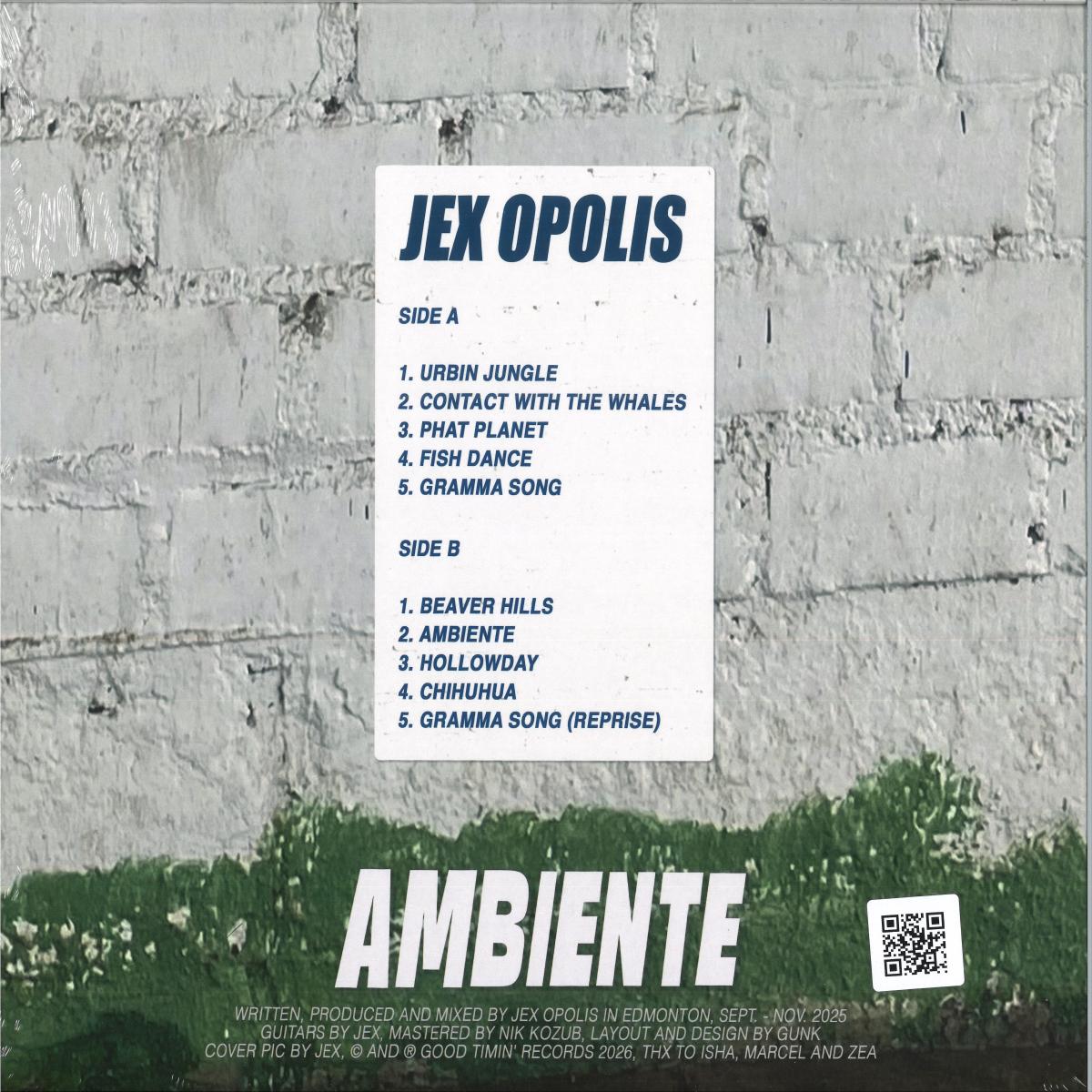 Jex Opolis - AMBIENTE (VINYL LP Good Timin' GDTIMIN017) | NEW Mint (M) Mint (M) - DOWNTEMPO *SEALED*