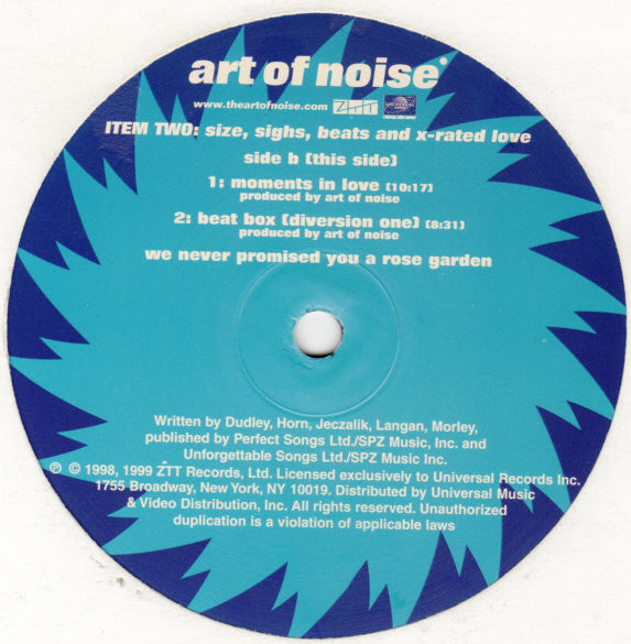 The Seduction Of Art Of Noise | Very Good Plus (VG+) Very Good (VG) - DOWNTEMPO / USED *VERY GOOD+*