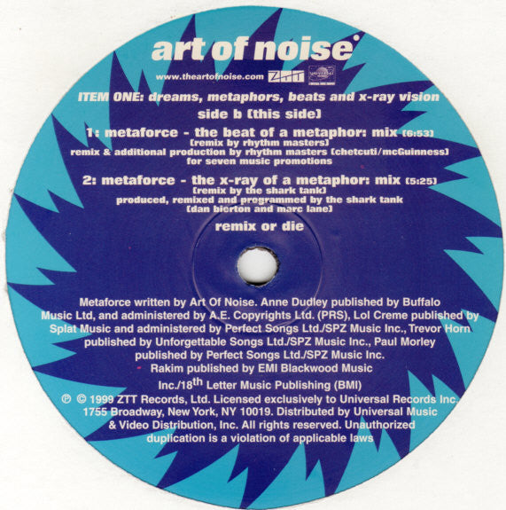 The Seduction Of Art Of Noise | Very Good Plus (VG+) Very Good (VG) - DOWNTEMPO / USED *VERY GOOD+*