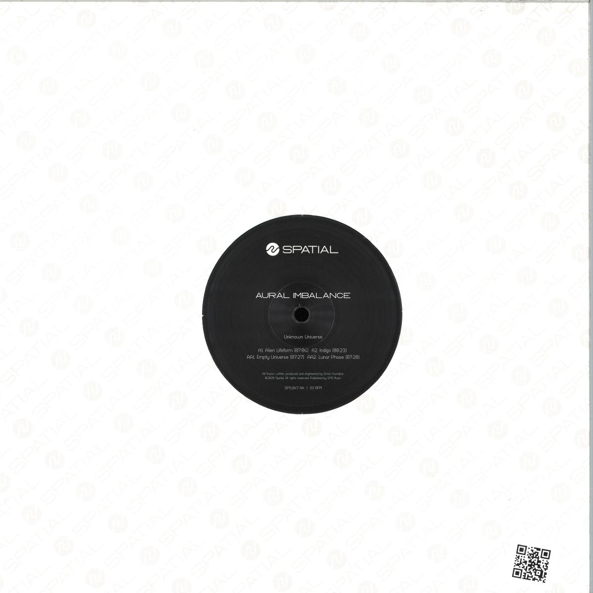Aural Imbalance - Unknown Universe (GREEN VINYL 12" Spatial SPTL047) | NEW Mint (M) Mint (M) - DRUM & BASS *NEW/COLOR*