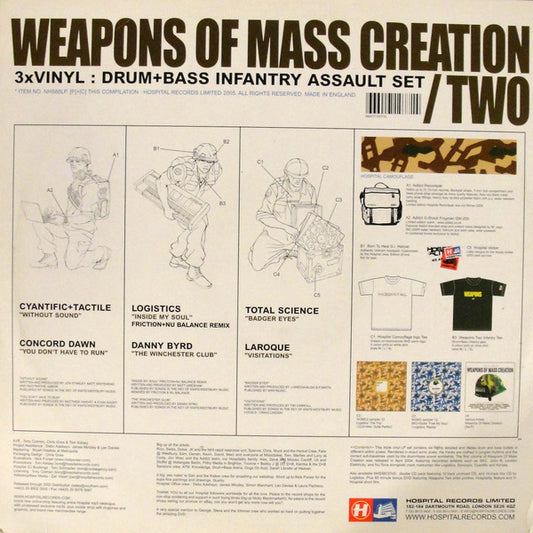 Various - Weapons Of Mass Creation Two (VINYL 2x12" - MISSING C/D HOSPITAL NHS88LP 2005) | USED Excellent (EX) Excellent (EX) - DRUM & BASS / USED *EXCELLENT*