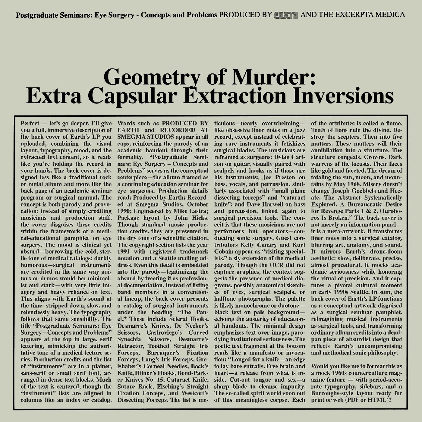 Geometry Of Murder: Extra Capsular Extraction Inversions (Crystal Clear Vinyl) |