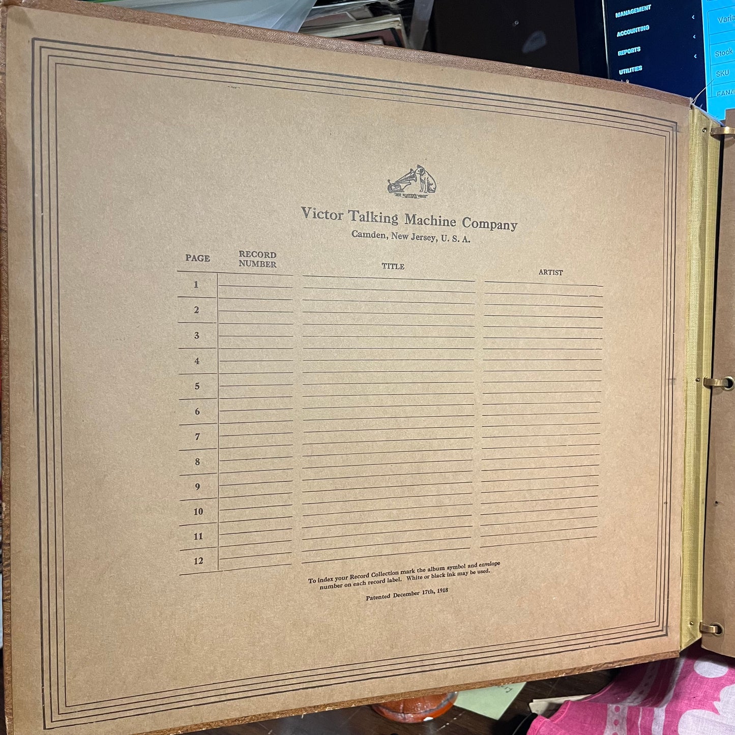 12" 78 RPM BOOK BINDER *12-PAGE* | Excellent (EX)