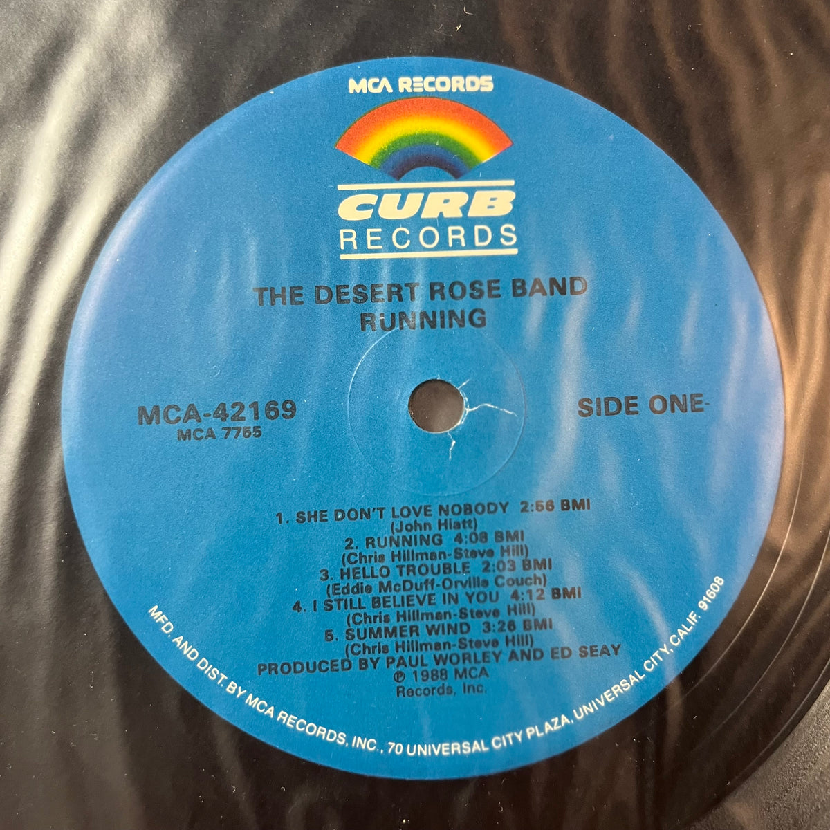 The Desert Rose Band - Running (VINYL LP) | USED Near Mint (NM or M-) Near Mint (NM or M-) - FOLK/BLUEGRASS / USED *NEAR MINT*
