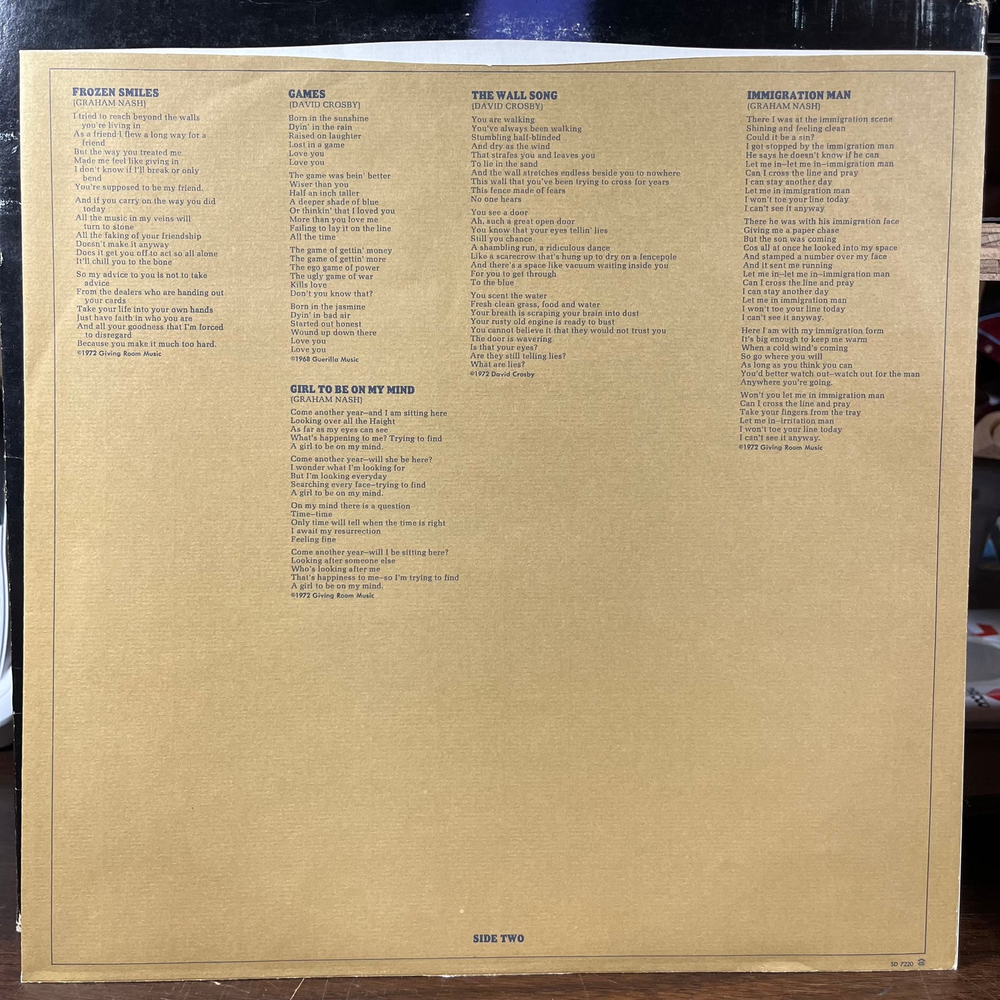 Graham Nash / David Crosby (VINYL) | Excellent+ (EX+) Very Good (VG) - FOLK / USED *EXCELLENT+*