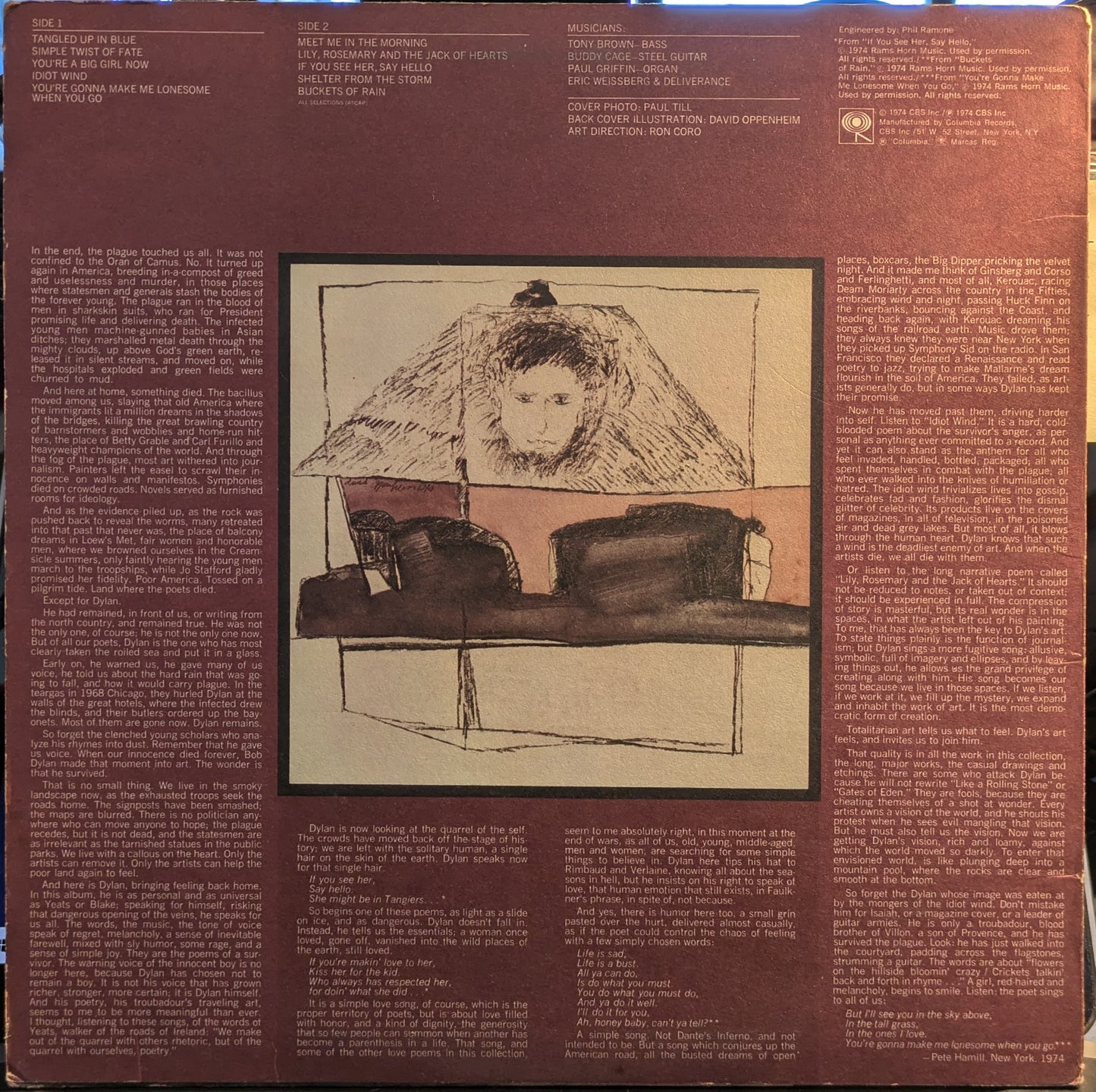 Blood On The Tracks (VINYL) | Excellent (EX) Very Good Plus (VG+) - FOLK / USED *EXCELLENT*