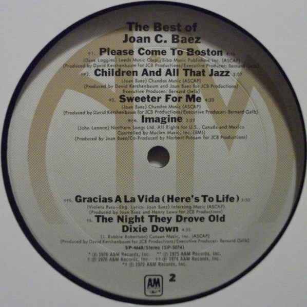 The Best Of Joan C. Baez (VINYL) | Near Mint (NM) Excellent (EX) - FOLK / USED *NEAR MINT*