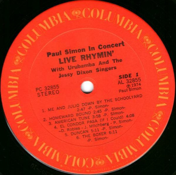 Paul Simon In Concert Live Rhymin' (VINYL) | Near Mint (NM) Near Mint (NM) - FOLK / USED *NEAR MINT*
