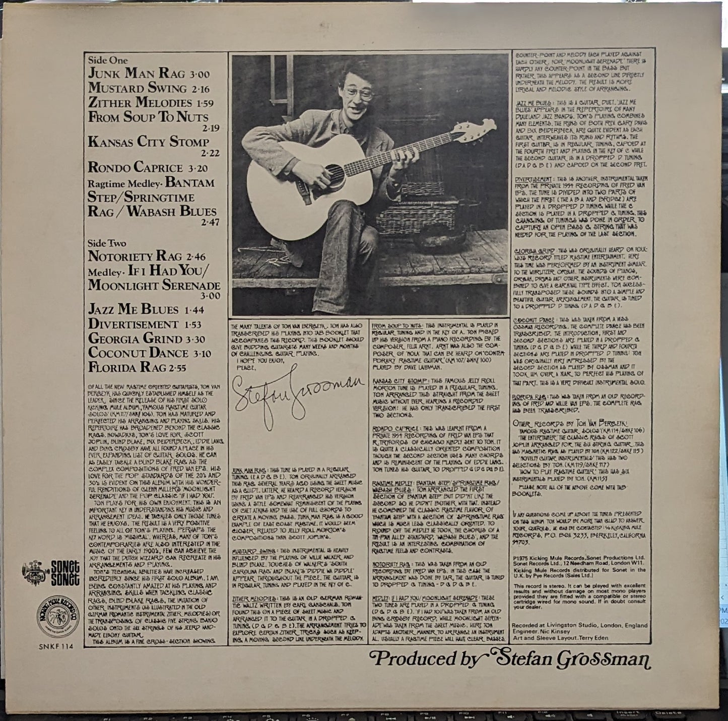 Ton Van Bergeijk Guitar Instrumentals To Tickle Your Fingers LP Near Mint (NM or M-) Near Mint (NM or M-)