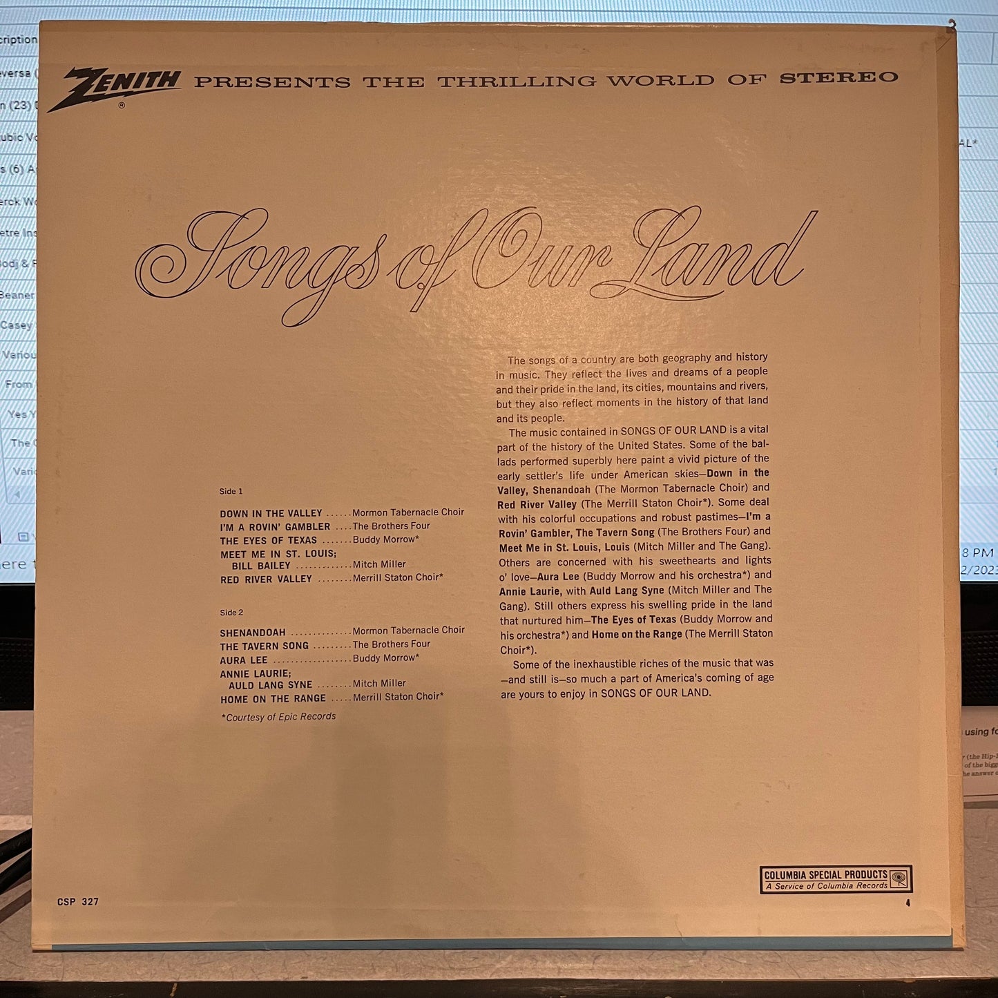 Zenith Presents Songs Of Our Land | Near Mint (NM) Near Mint (NM)