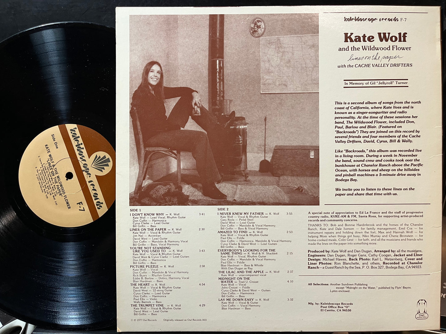 Kate Wolf - Lines On The Paper (VINYL) | Near Mint (NM) Excellent (EX) - FOLK / USED *NEAR MINT*