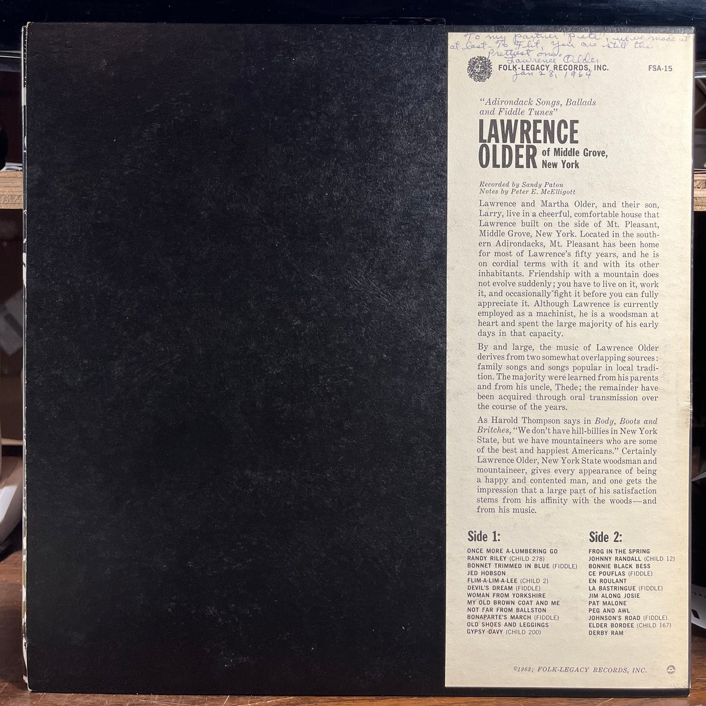 Lawrence Older Of Middle Grove, New York (VINYL) | Near Mint (NM or M-) Near Mint- (NM-) - FOLK / USED *NEAR MINT*