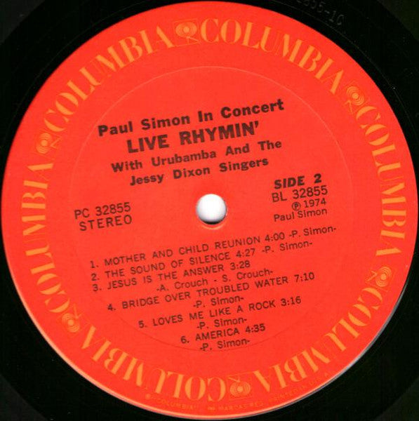 Paul Simon In Concert Live Rhymin' (VINYL) | Near Mint (NM) Near Mint (NM) - FOLK / USED *NEAR MINT*