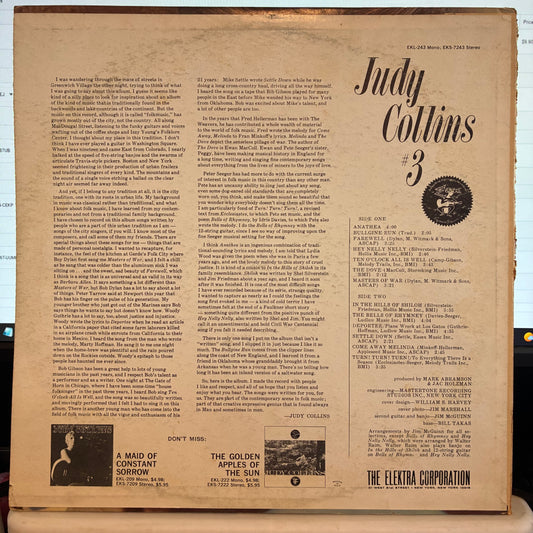 Judy Collins #3 (VINYL) | Very Good Plus (VG+) Very Good Plus (VG+) - FOLK / USED *VERY GOOD+*