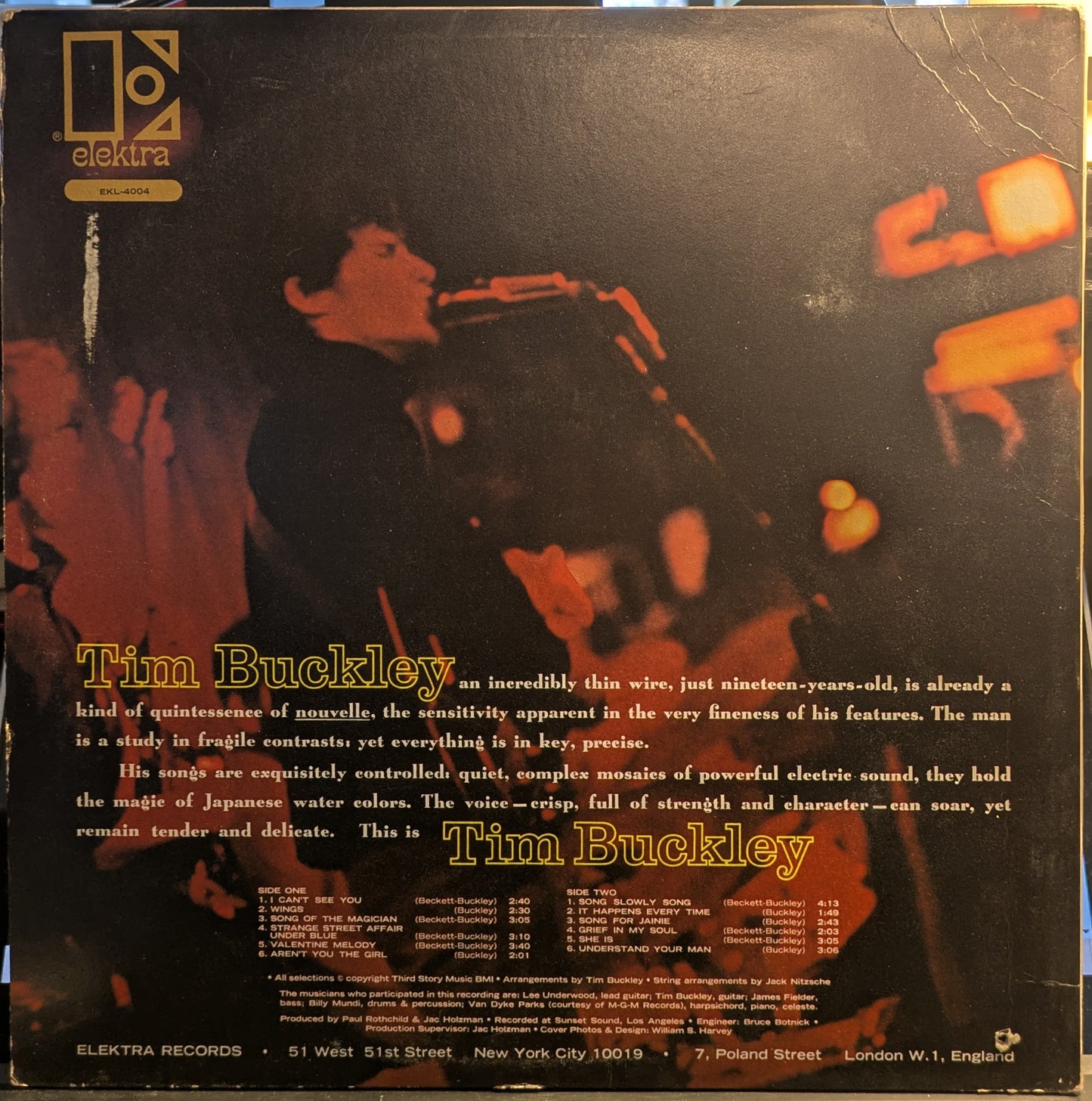 Tim Buckley (VINYL) | Very Good Plus (VG+) Excellent (EX) - FOLK / USED *VERY GOOD++*