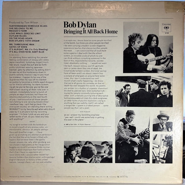 Bringing It All Back Home (VINYL) | Very Good Plus (VG+) Very Good Plus (VG+) - FOLK / USED *VERY GOOD+*