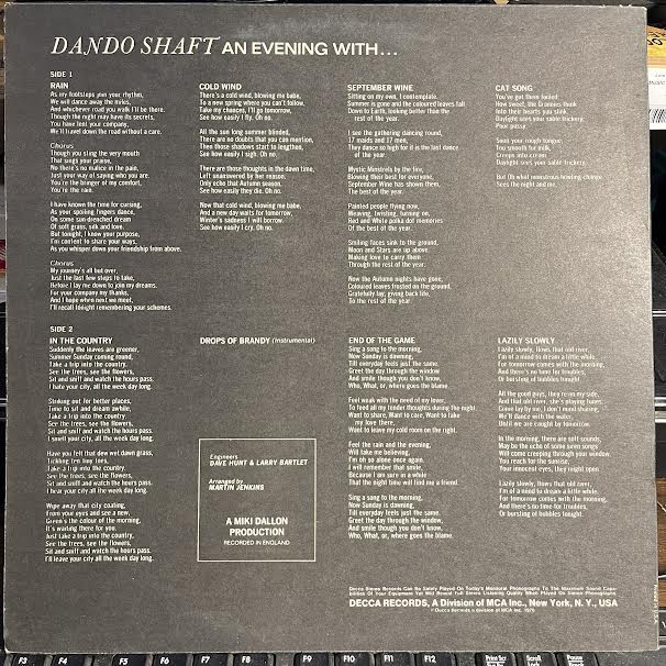 ... An Evening With ... (VINYL) | Very Good (VG) Excellent (EX) - FOLK / USED *VERY GOOD*