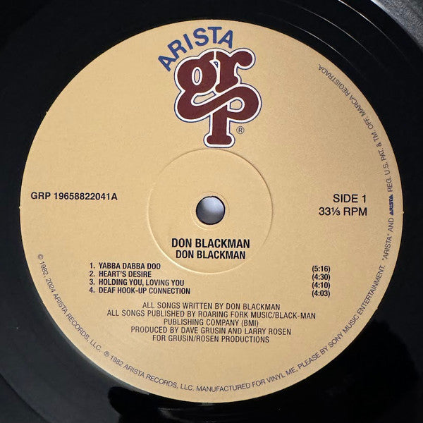 Don Blackman (VMP COLOR VINYL) | Mint (M) Mint (M) - FUNK *NEW/COLOR*