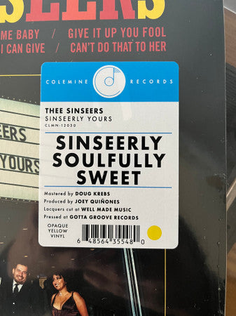 Thee Sinseers - Sinseerly Yours (OPAQUE YELLOW VINYL) | Mint (M) Mint (M) - FUNK *SEALED/COLOR*
