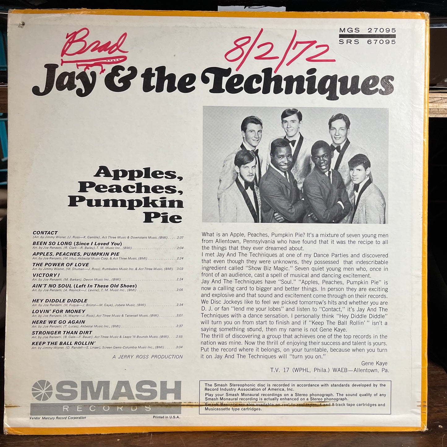 Apples, Peaches, Pumpkin Pie (VINYL) | Excellent+ (EX+) Excellent (EX) - FUNK / USED *EXCELLENT+*