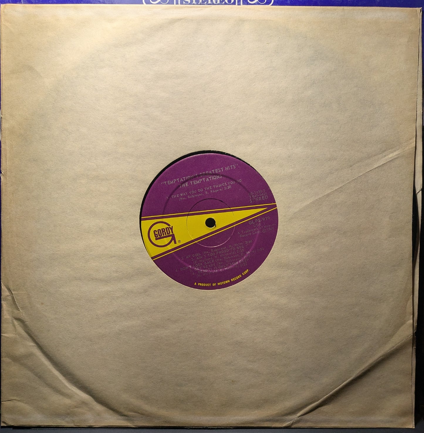 The Temptations Greatest Hits (VINYL) | Excellent (EX) Very Good Plus (VG+) - FUNK / USED *EXCELLENT*