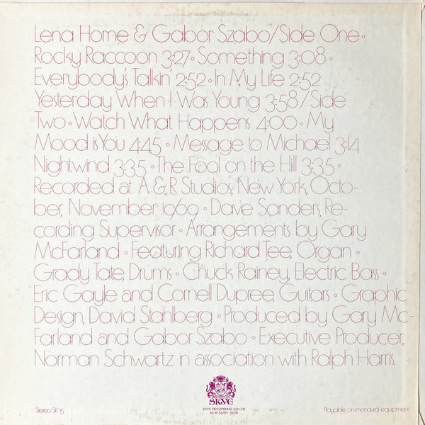 Lena & Gabor | Excellent (EX) Near Mint (NM)