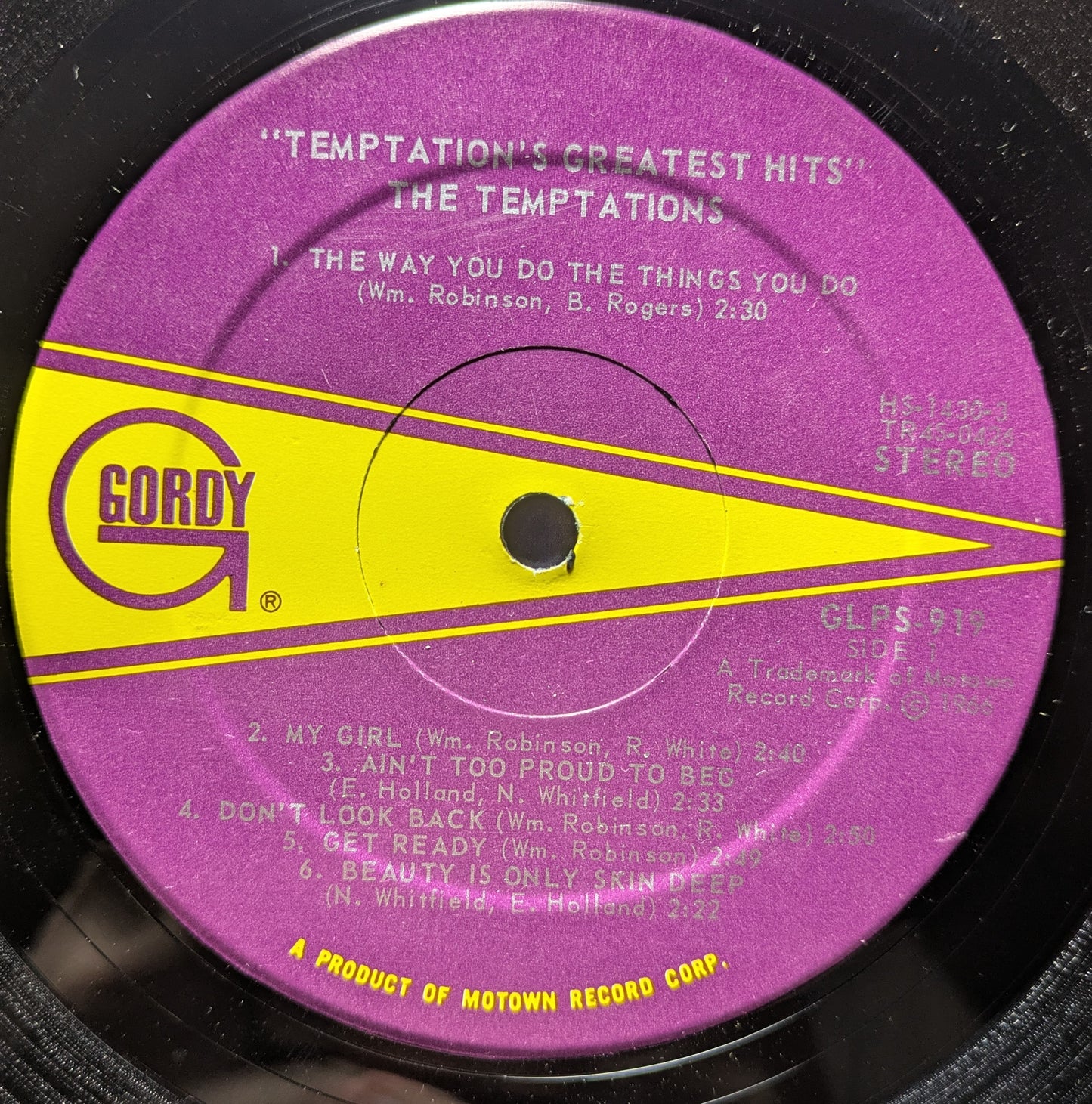 The Temptations Greatest Hits (VINYL) | Excellent (EX) Very Good Plus (VG+) - FUNK / USED *EXCELLENT*
