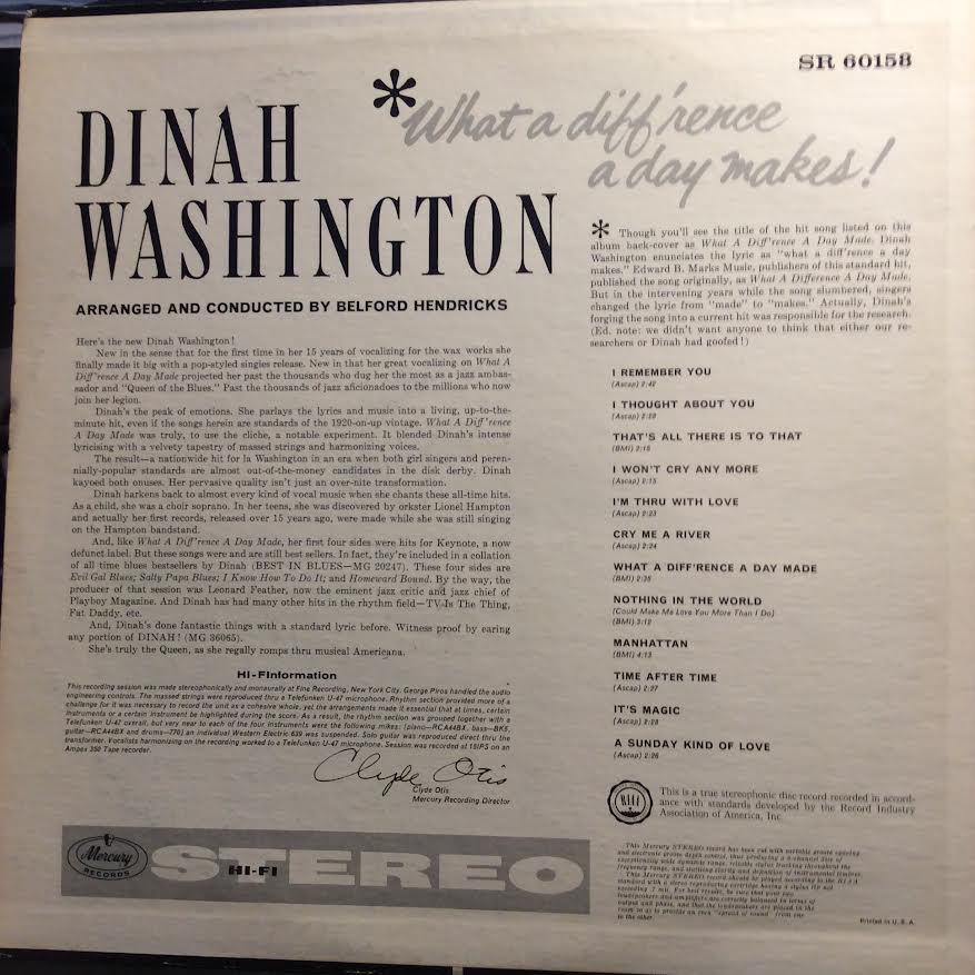 What A Diff'rence A Day Makes! (VINYL) | Near Mint- (NM-) Excellent+ (EX+) - FUNK / USED *NEAR MINT-*