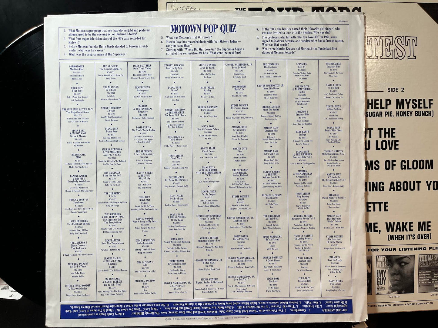 Four Tops - Greatest Hits (VINYL) | Near Mint (NM) Excellent+ (EX+) - FUNK / USED *NEAR MINT*